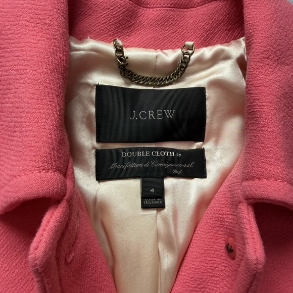 J.Crew Lady Day Coat Double Italian Cloth Wool Womens Size 4 Pink - Picture 3 of 16